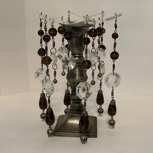 Crystal & Tiger Eye Beaded candel wax catcher